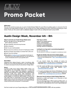Austin Design Week Promo Packet