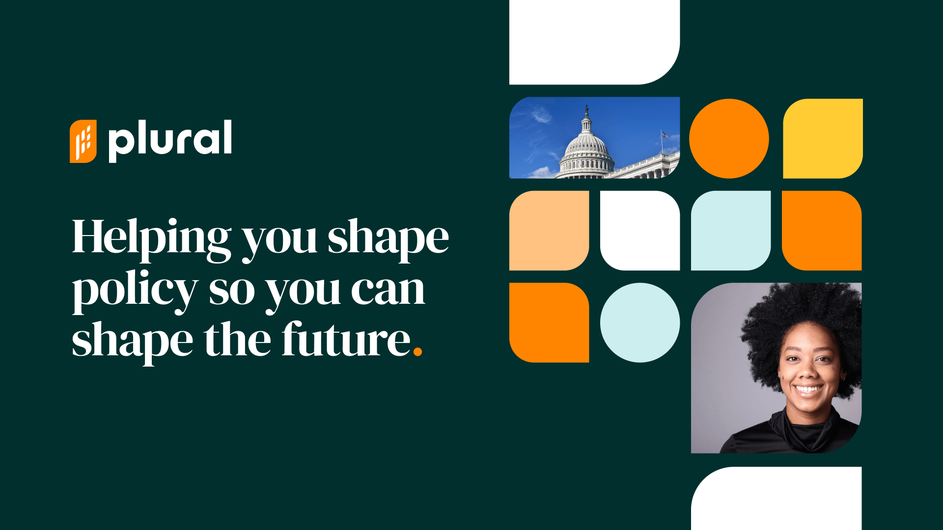 A visual of Plural's brand launch imagery including a new geometric brand.