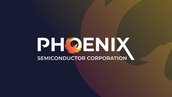 A logo for Phoenix Semiconductor Corporation set on a gradiated background.